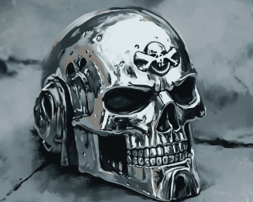 Silver Skull Animation Diamond Painting