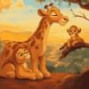 Simba and Giraffe Adventure Diamond Painting