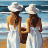 Sisters on Seaside Diamond Painting