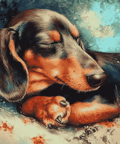 Sleeping Dachshund Puppy Diamond Painting