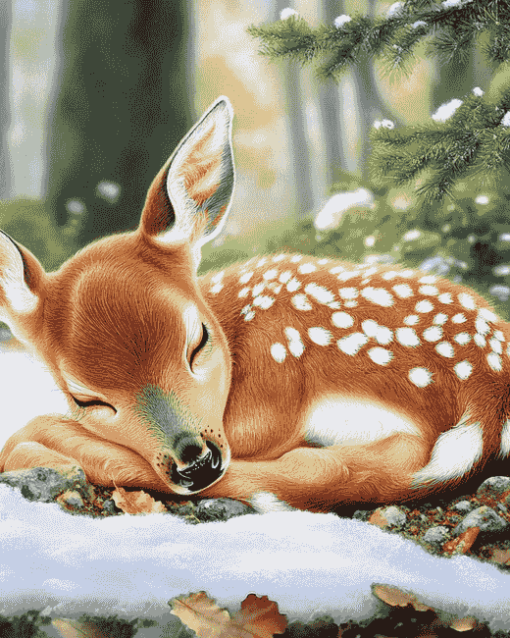 Sleepy Deer Diamond Painting