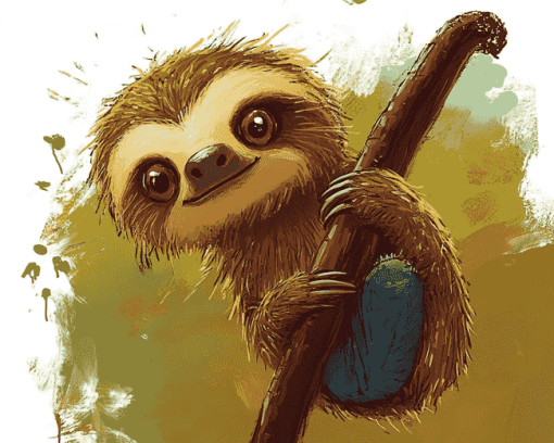 Sloth Cartoon Animation Diamond Painting