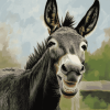 Smiling Black Donkey Diamond Painting