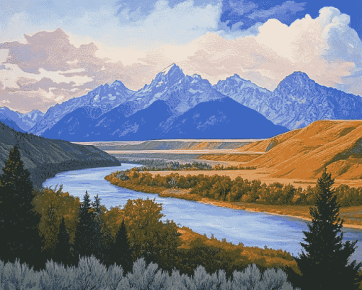 Snake River Scenic View Diamond Painting