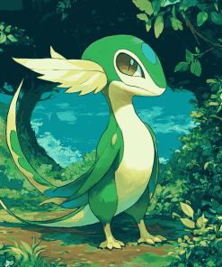 Snivy Anime Magic Diamond Painting