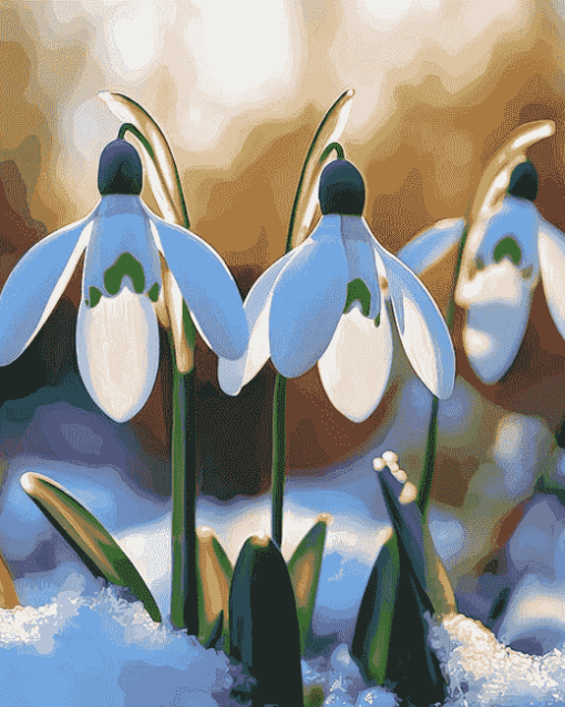 Snowdrops Blossoms Diamond Painting