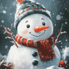 Snowy Cartoon Snowman Diamond Painting