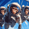 Space Astronaut Chimp Animations Diamond Painting