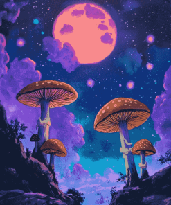 Space Mushroom Fantasy Diamond Painting