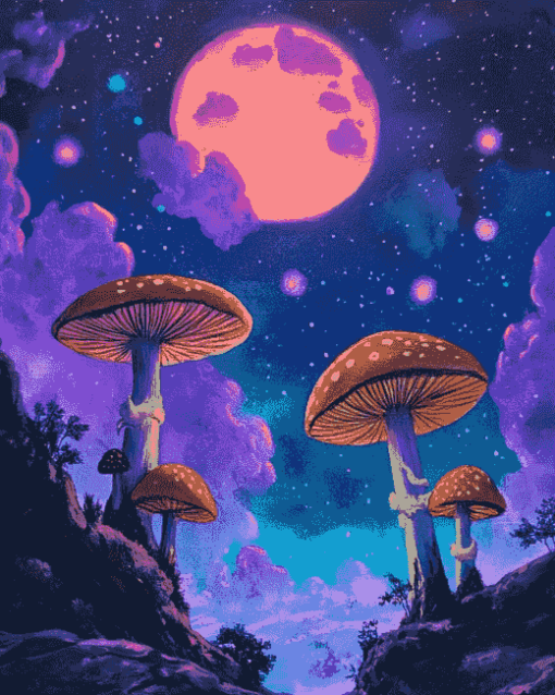 Space Mushroom Fantasy Diamond Painting