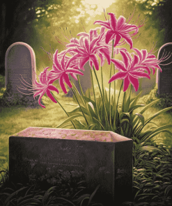 Spider Lilies Flowers on Graves Diamond Painting