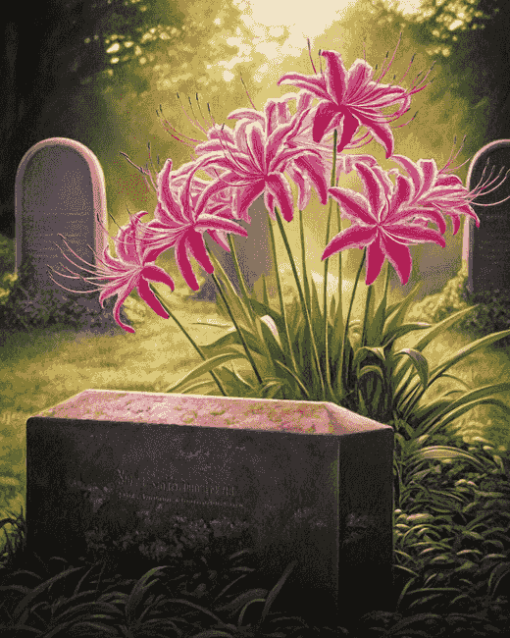 Spider Lilies Flowers on Graves Diamond Painting