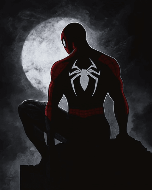 Spider Man Silhouette Superhero Diamond Painting