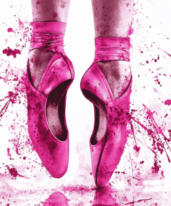 Splash Pink Ballet Shoe Diamond Painting