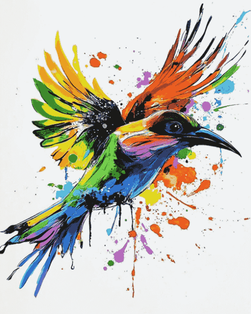 Splatter Birds Diamond Painting