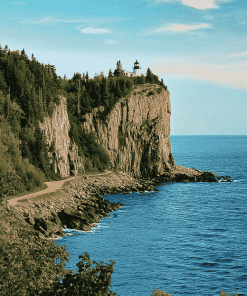 Split Rock Lighthouse Scenic View Diamond Painting