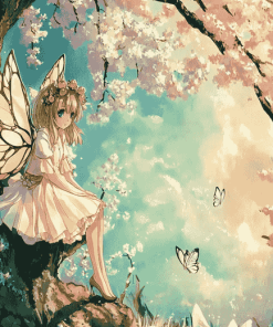 Spring Fairy Anime Art Diamond Painting