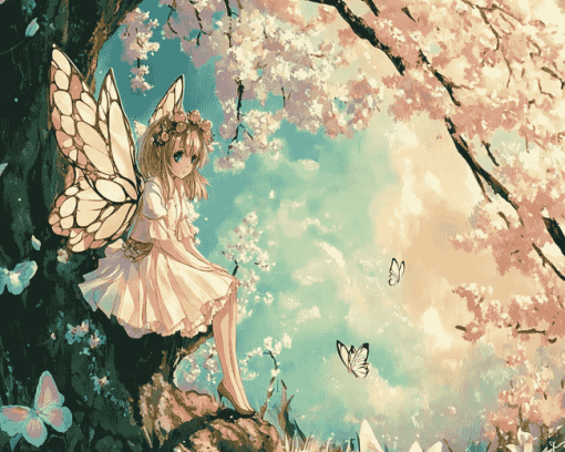 Spring Fairy Anime Art Diamond Painting