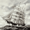 Square Rigged Ship Sailing Diamond Painting