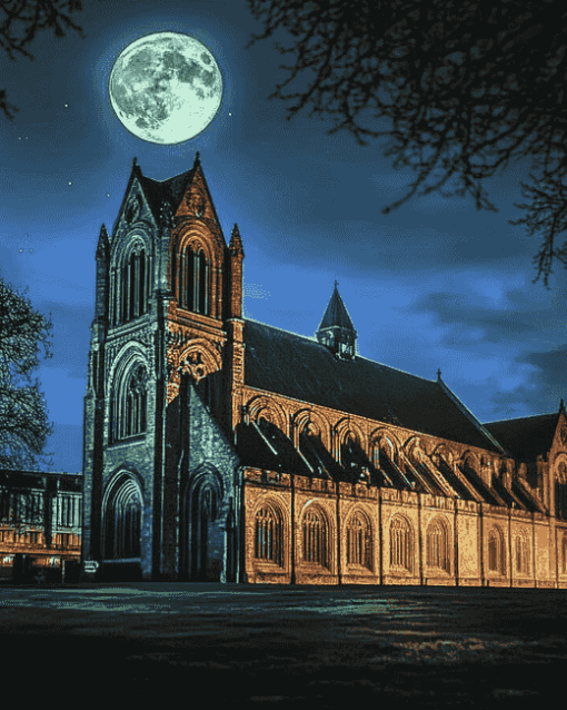 St Albans Cathedral Night Scene Diamond Painting