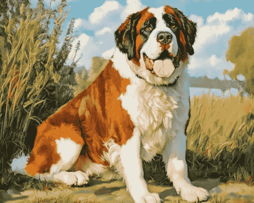 St. Bernard Puppy Diamond Painting