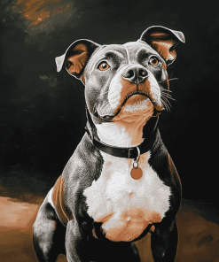 Staffordshire Bull Terrier Dog Art Diamond Painting