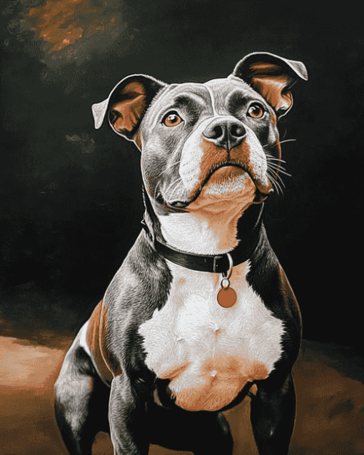 Staffordshire Bull Terrier Dog Art Diamond Painting