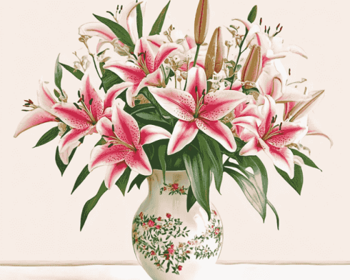 Stargazer Lily Blossoms Diamond Painting