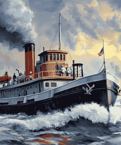 Steam Towboat Ocean Scenes Diamond Painting