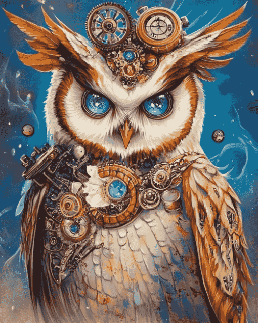 Steampunk Owl Art Diamond Painting