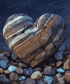 Stone Heart Landscape Diamond Painting