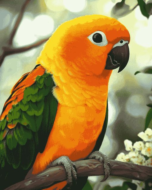 Sun Conure Parrot Diamond Painting