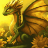 Sunflower Fantasy Dragon Diamond Painting