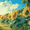 Sunflowers Torterra Pokemon Diamond Painting