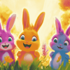 Sunny Bunnies Cartoon Diamond Painting