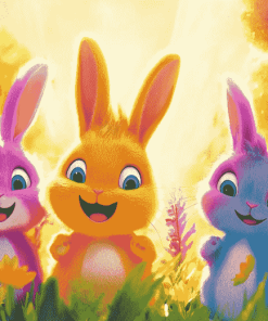 Sunny Bunnies Cartoon Diamond Painting