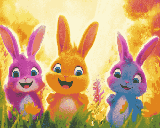 Sunny Bunnies Cartoon Diamond Painting