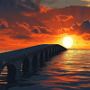 Sunset Beach Bridge Diamond Painting