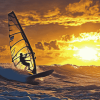 Sunset Beach Windsurfing Diamond Painting