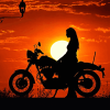 Sunset Couple on Motorcycle Diamond Painting