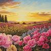 Sunset Flower Garden Diamond Painting