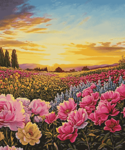 Sunset Flower Garden Diamond Painting