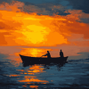 Sunset Ocean Silhouette Diamond Painting