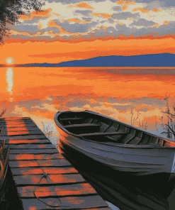 Sunset Over Lake Balaton Diamond Painting