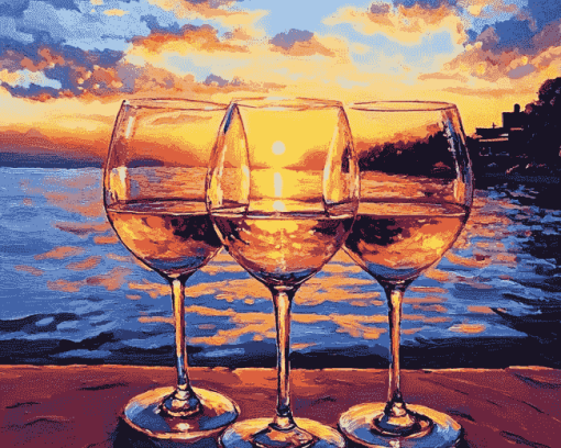 Sunset Reflection Glasses Diamond Painting