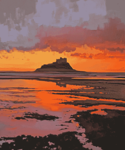 Sunset on Lindisfarne Island Diamond Painting