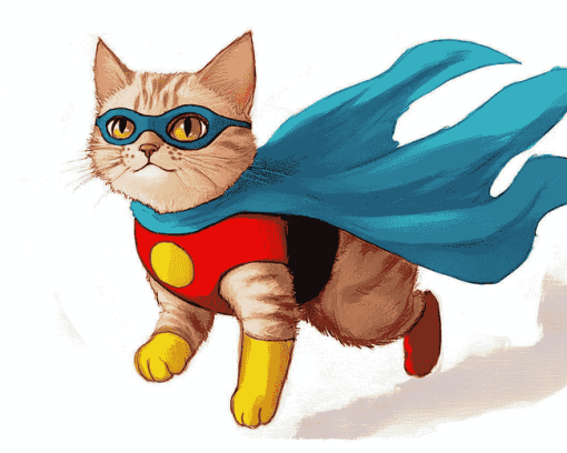 Superhero Cat Animation Diamond Painting