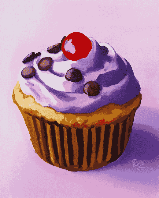 Finalizing Sweet Muffin Dessert Diamond Painting Artwork