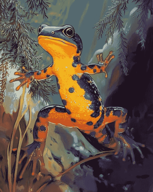 Swimming Salamander Reptile Diamond Painting