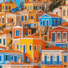 Symi Island Cityscape Diamond Painting